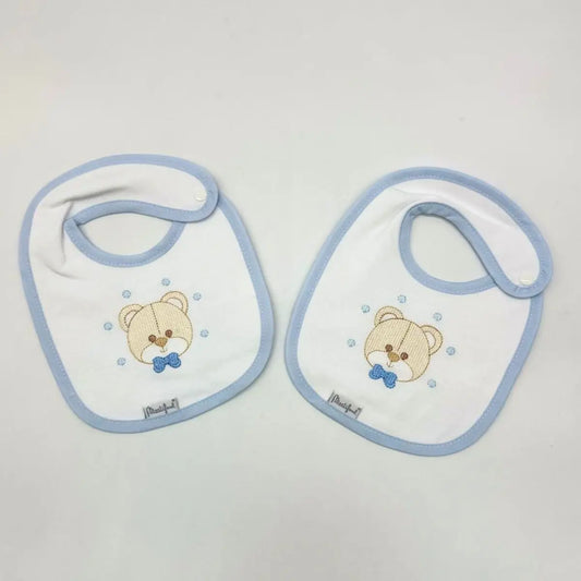 PACK 2 BABEROS PARA BORDAR BAB 34 FB01/2 BLANCO-AZUL MARTIFANEL
