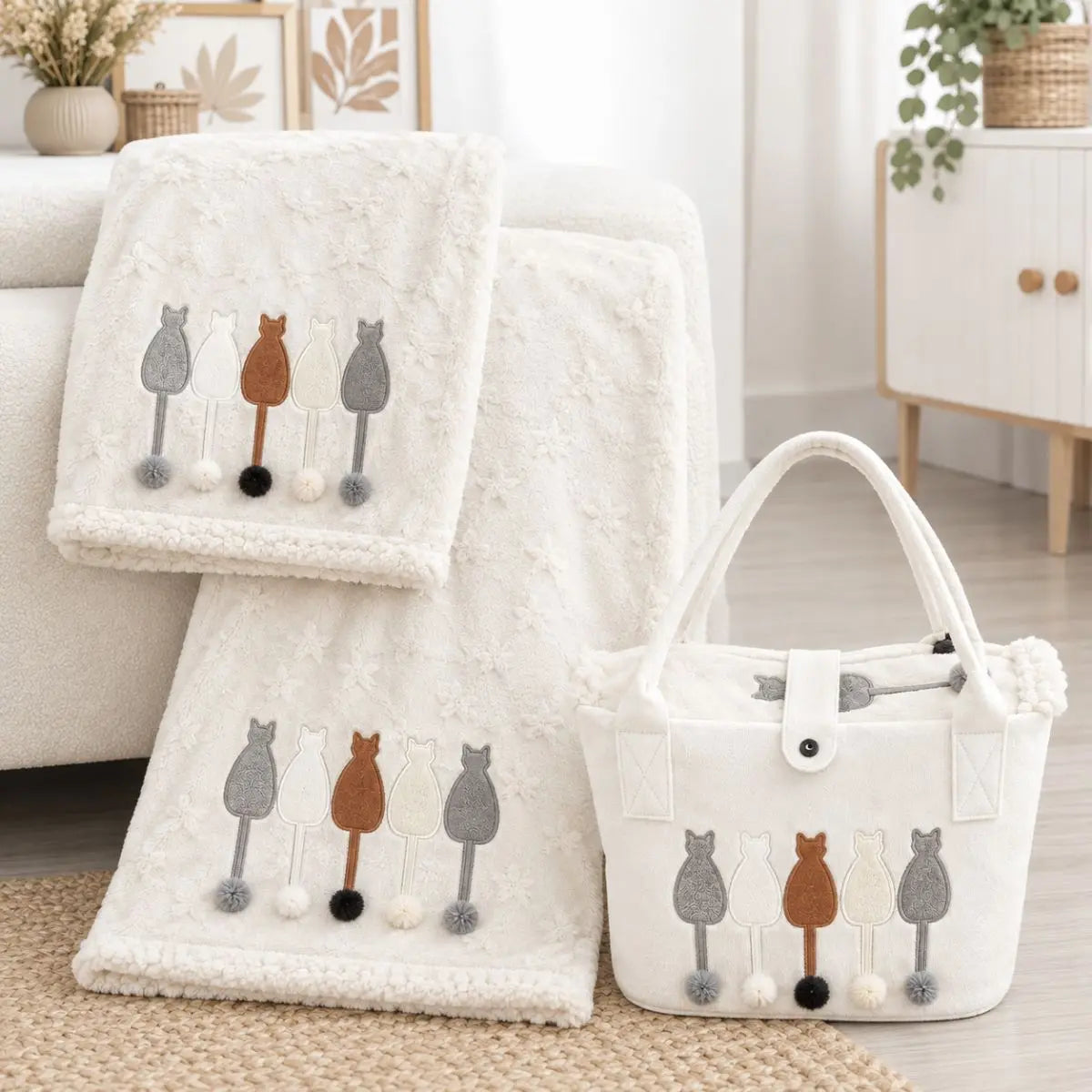 PLAID CATS BEIGE 130X160 DOLZ