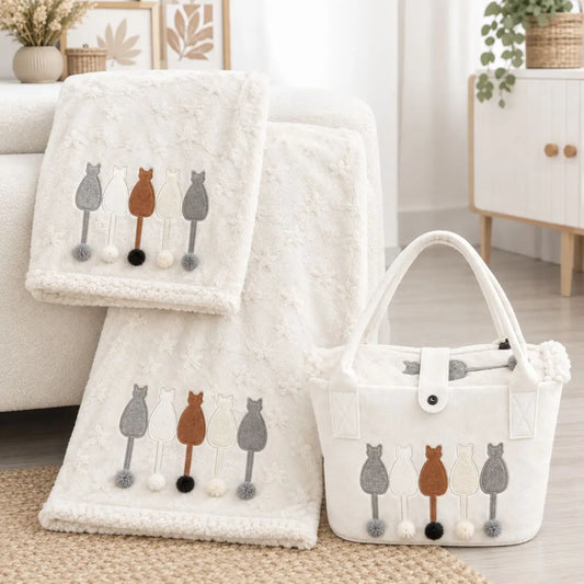 PLAID CATS BEIGE 130X160 DOLZ