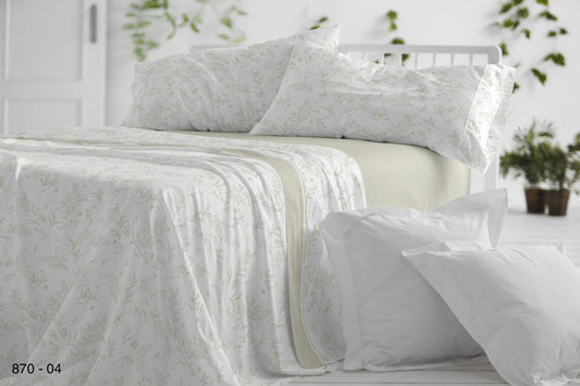 JUEGO DE SABANAS TELA DORVEL 870 VERDE BURRITO BLANCO