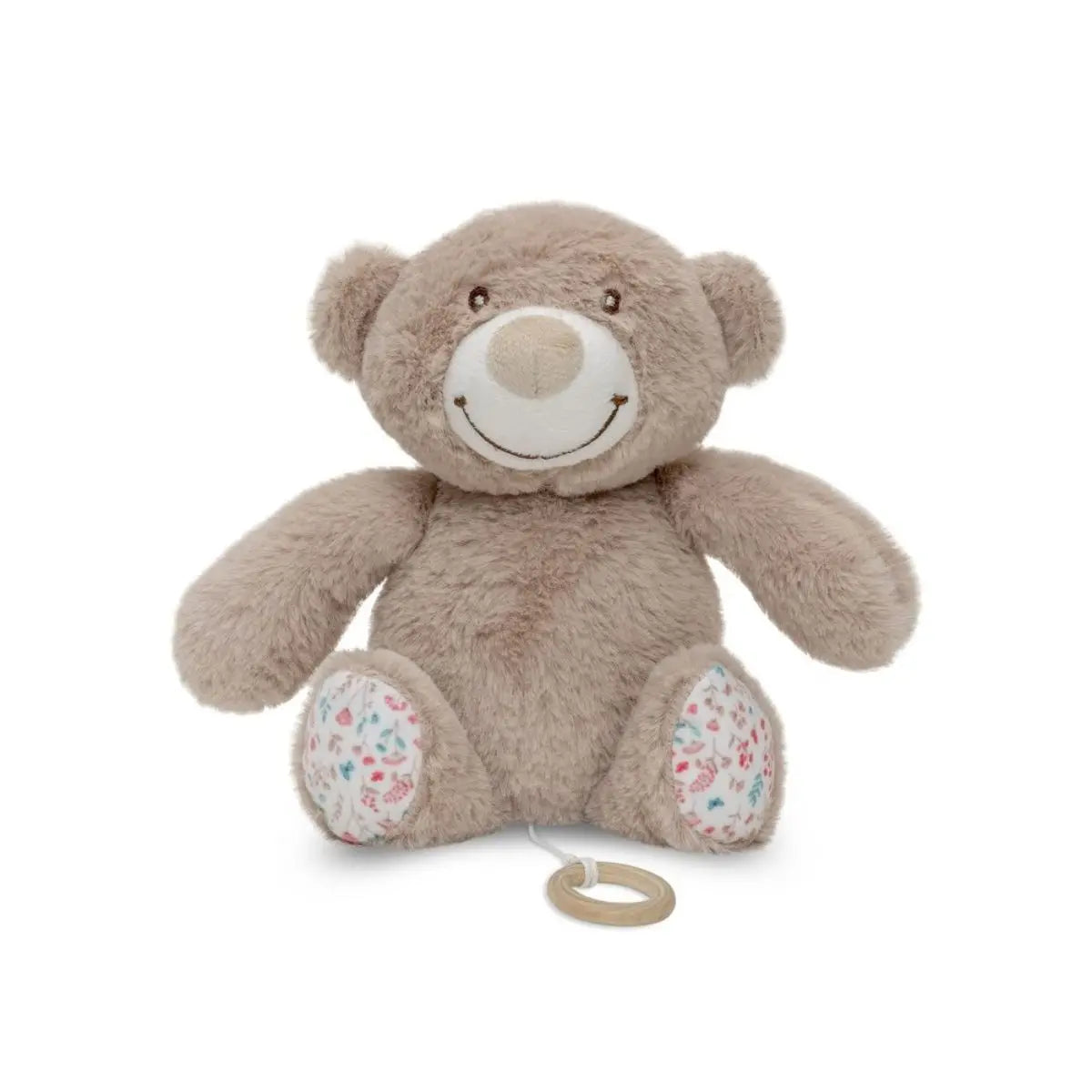 PELUCHE MEDIANO  MUSICAL MODELO BEAR FLORES PETALOS ROSA INTERBABY