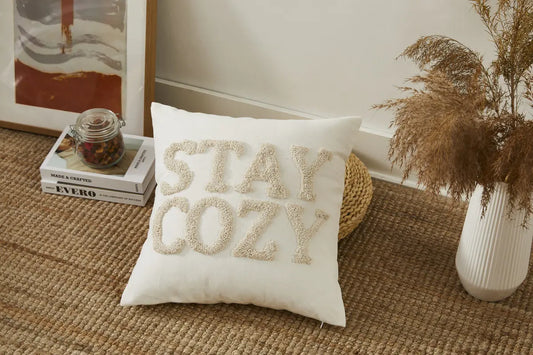 FUNDA DE COJIN BOHO COZY FCJ-006 45X45 CRUDO CAMALTEX