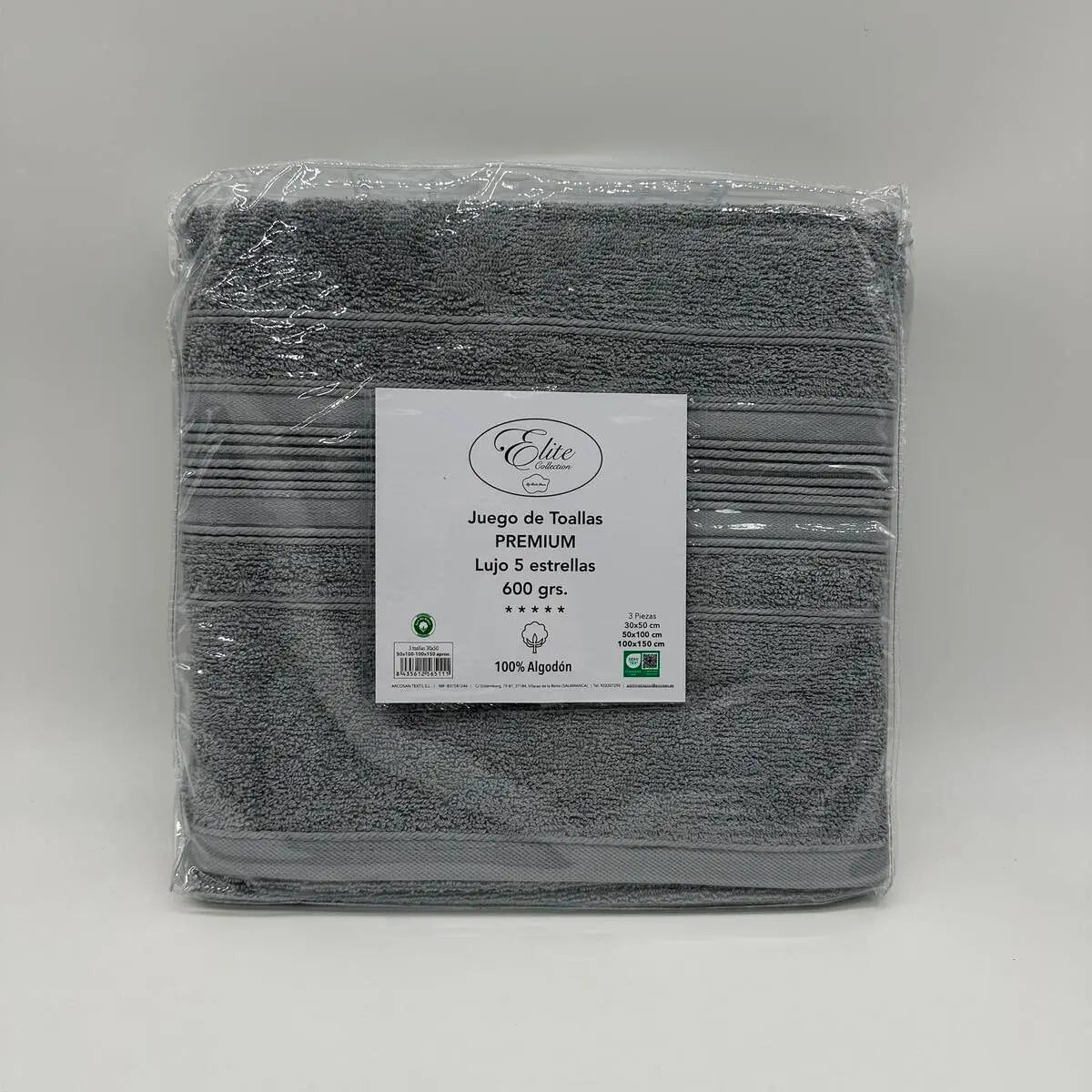 JUEGO DE TOALLAS 3 PZ 600 GR PERLA ELITE COLLECTION
