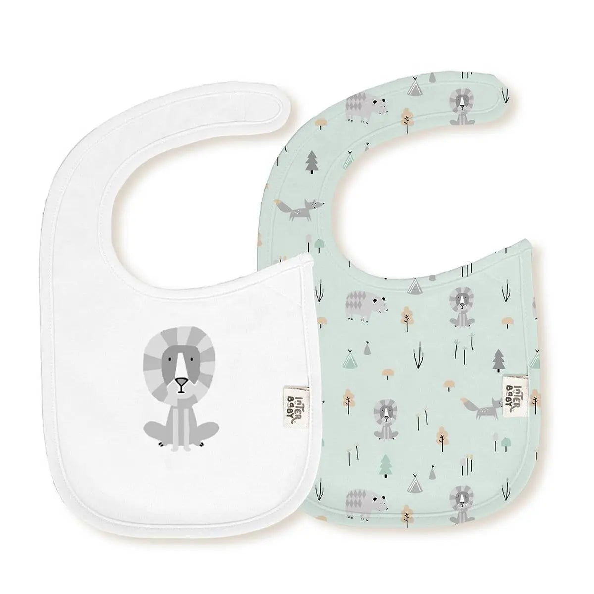 PACK 2 BABEROS 340 20X30 FOX BCO/VERDE INTERBABY