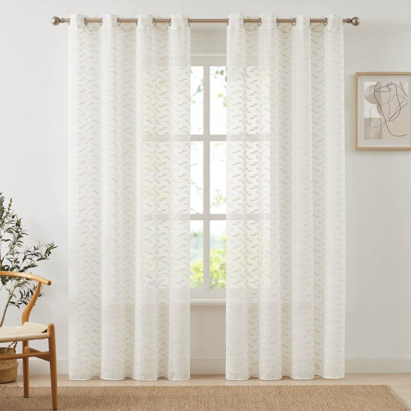 VISILLO JACQUARD TRAMAS CON OLLAOS VD-5374 CRUDO 140X265 CAMALTEX