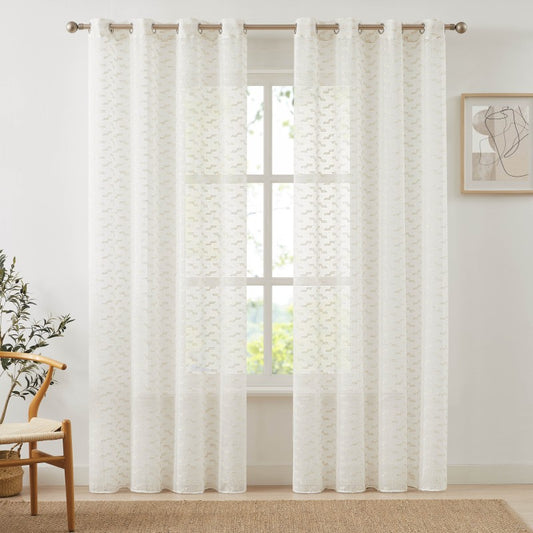 VISILLO JACQUARD TRAMAS CON OLLAOS VD-5374 CRUDO 140X265 CAMALTEX