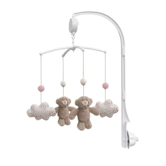 CARRUSEL CUNA MODELO BEAR FLORES PETALOS ROSA INTERBABY