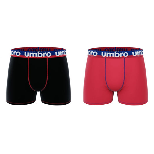 PACK 2 BOXER HOMBRE ALGODÓN AS1 NEGRO+ROJO UMBRO