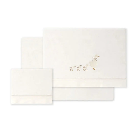 TRIPTICO TELA PATITOS FAMILIA BEIG INTERBABY