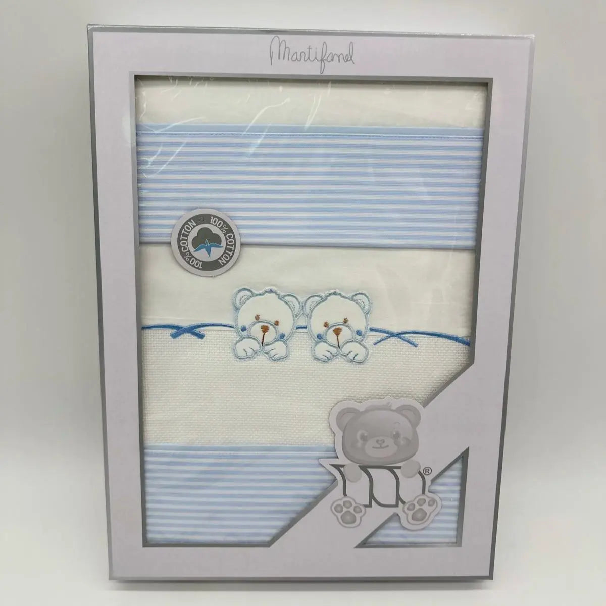 TRIPTICO CUNA TELA JC1800 TWINS AZUL MARTIFANEL