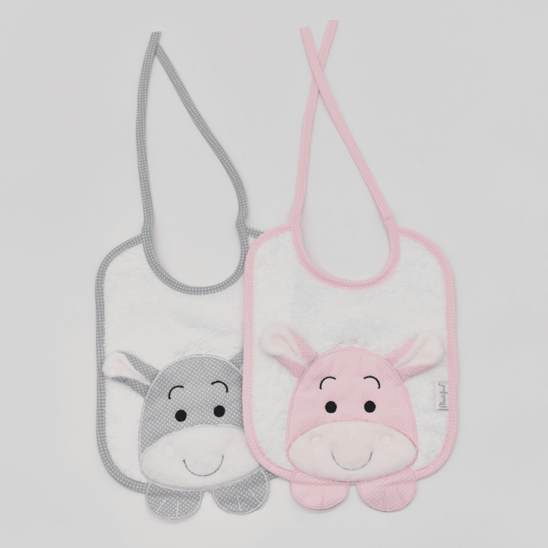 PACK 2 BABEROS 1 D BURRO/2 ROSA-GRIS MARTIFANEL