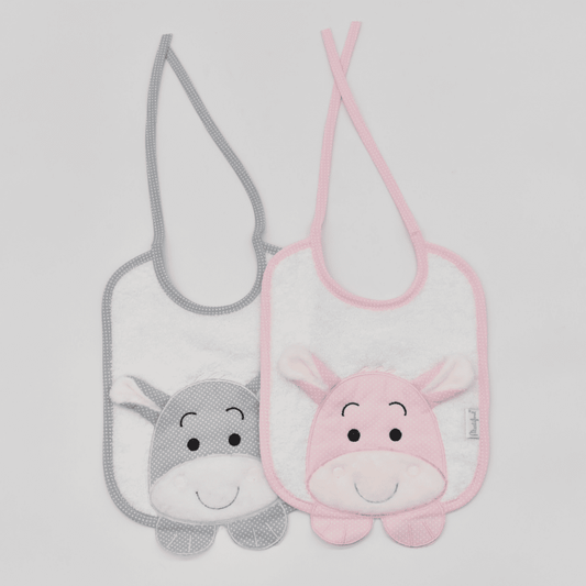 PACK 2 BABEROS 1 D BURRO/2 ROSA-GRIS MARTIFANEL