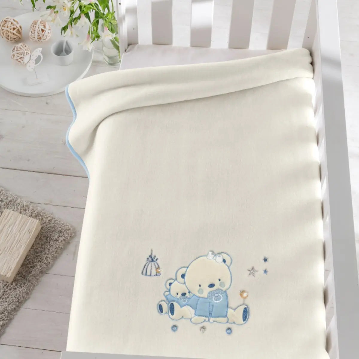 MANTA CUNA GOFRADA 6623 110X140 C/62 AZUL PIELSA