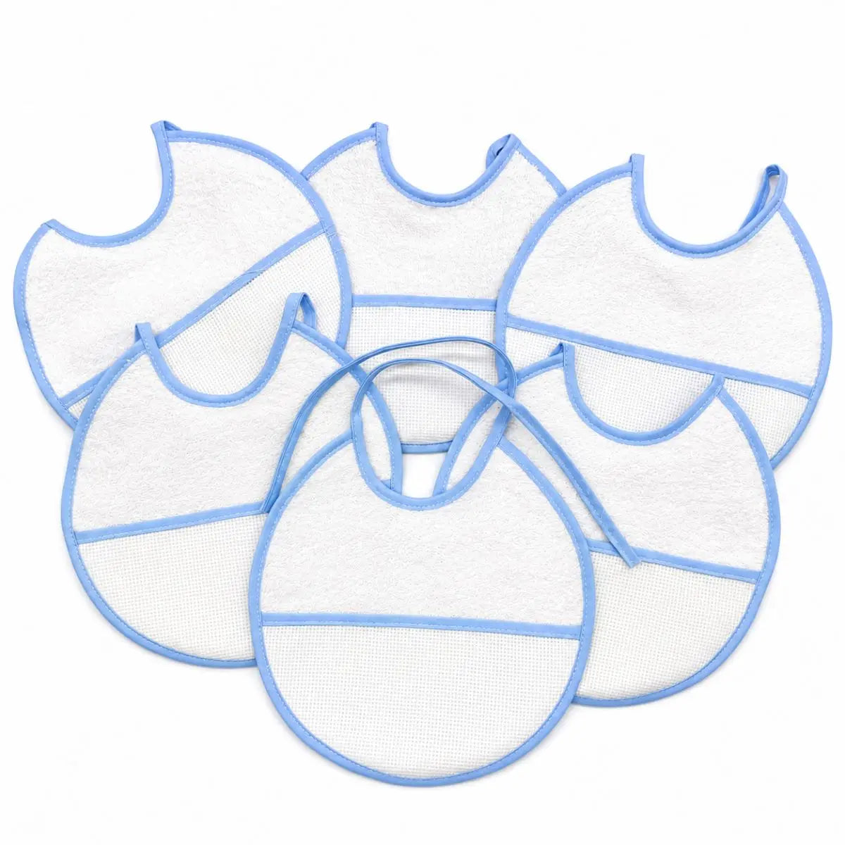 PACK 6 BABEROS PARA BORDAR BBT-19 AZUL BEBEGIRO