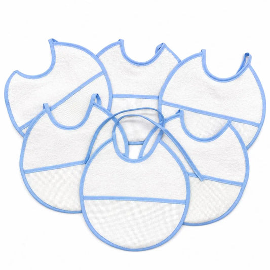 PACK 6 BABEROS PARA BORDAR BBT-19 AZUL BEBEGIRO