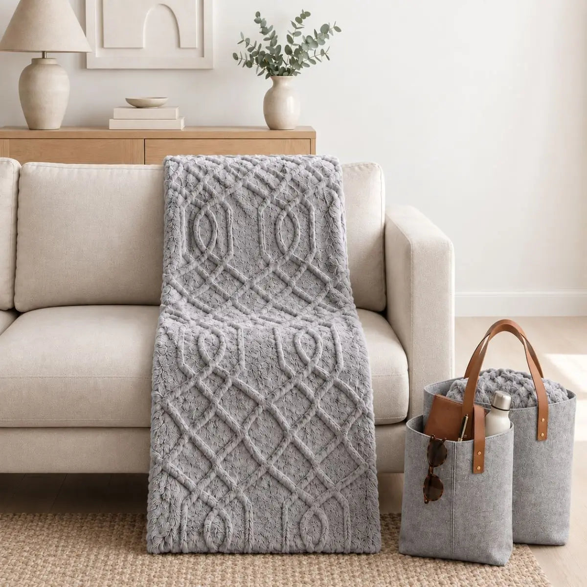 PLAID SHERPA STYLE GRIS 130X160 DOLZ