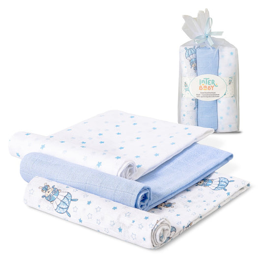 PACK 3 GASAS 80X80 PARACAIDISTA AZUL INTERBABY