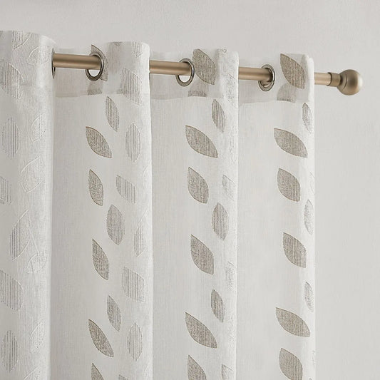 VISILLO JACQUARD HOJAS VD-5406 BEIGE 140X265 CAMALTEX
