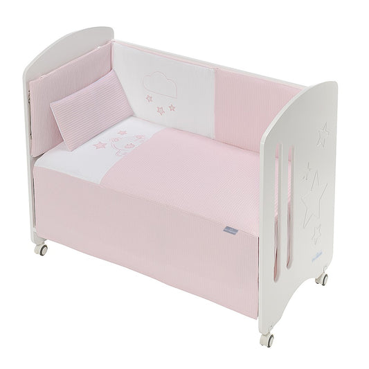 COORDINADO 3 PIEZAS CUNA VIGGO ROSA DON ALGODON
