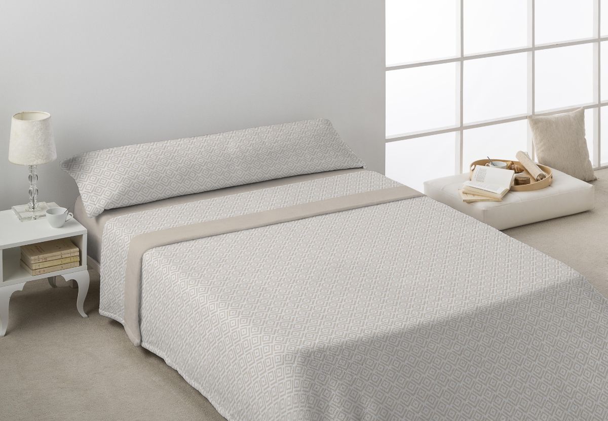 JUEGO SABANAS CORALINA MADIAN BEIGE ROSSANA