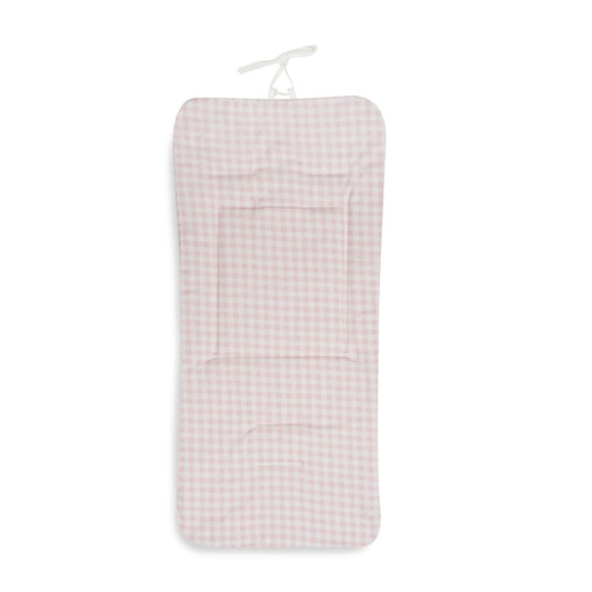 COLCHONETA REVERSIBLE NIDO DE ABEJA+VICHY ROSA DON ALGODON
