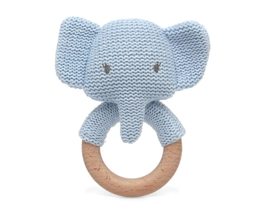 PELUCHE MORDEDOR ALGODÓN ELEFANTE 13CM 3430 AZUL KIOKIDS