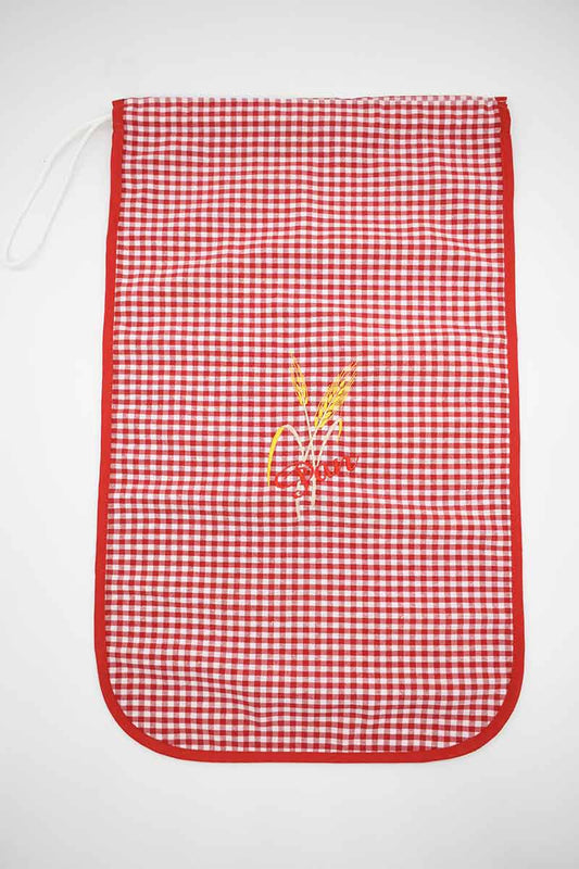 BOLSA PAN BORDADA ROJO VICHY SC
