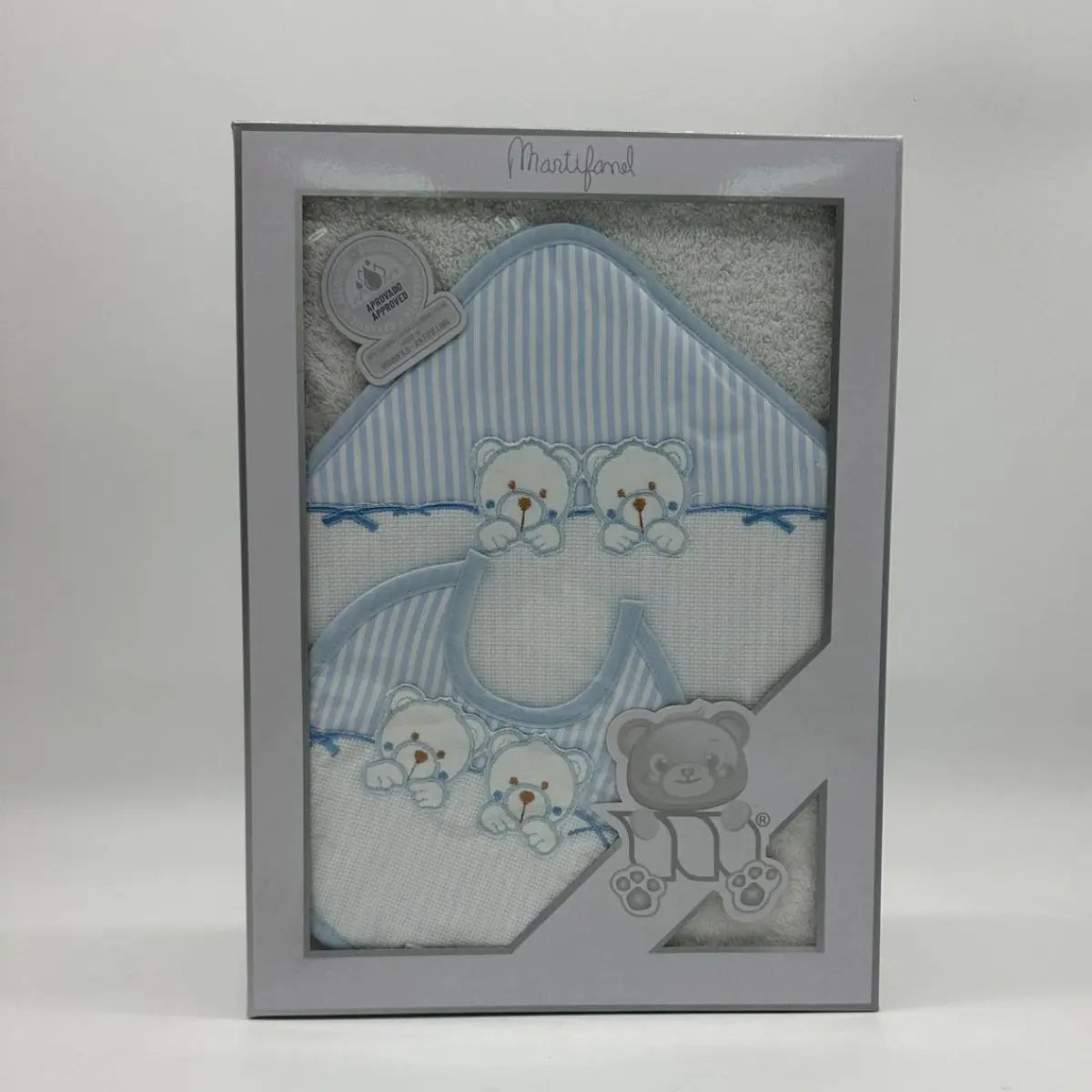 CAPA DE BAÑO + BABERO 201 TWINS AZUL MARTIFANEL