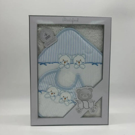 CAPA DE BAÑO + BABERO 201 TWINS AZUL MARTIFANEL