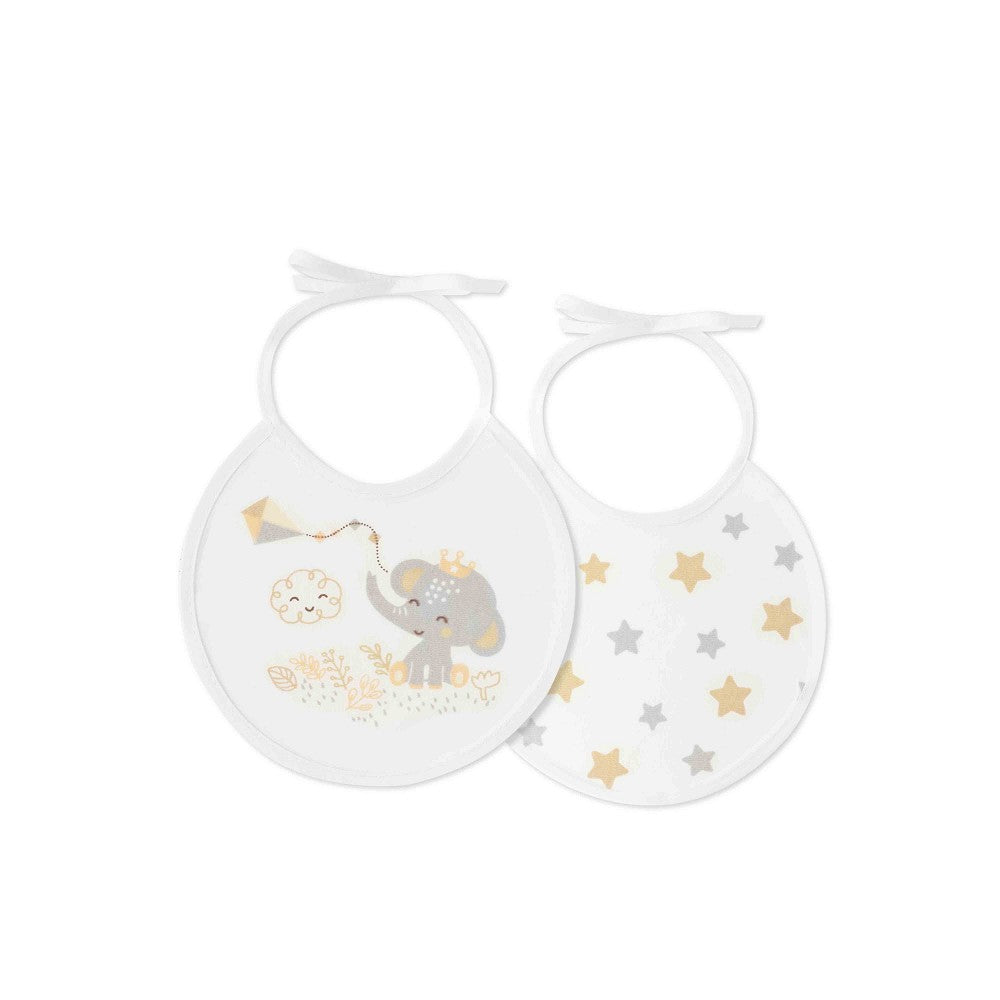 PACK 2 BABEROS CACHIRULO ESTRELLAS 20X20 BEIGE INTERBABY