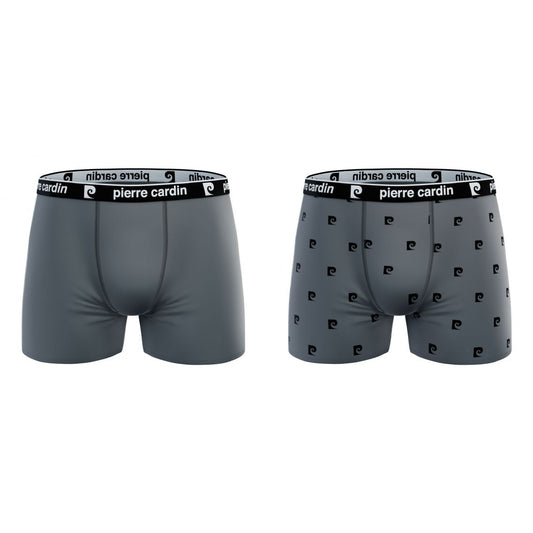 PACK 2 BOXER HOMBRE ALGODÓN BCX2 LIGHT GREY+GREY LOGO PIERRE CARDIN