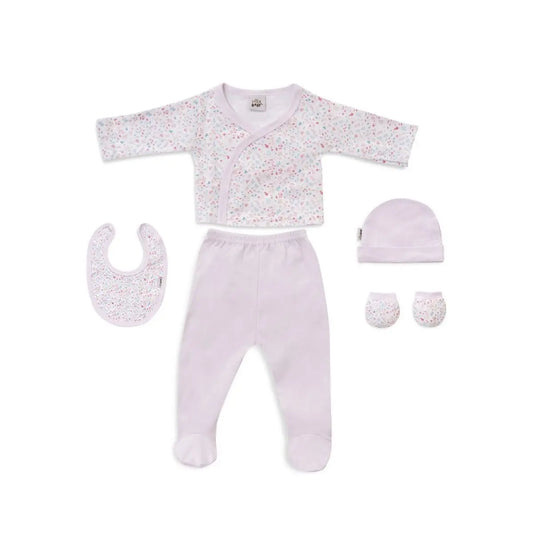 SET REGALO 5 PIEZAS ALGODON PETALOS FLORES ROSA INTERBABY