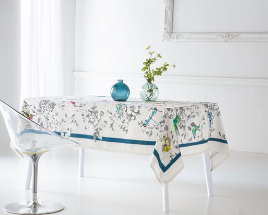 MANTEL DIGITAL BEJAR PAJAROS SARGA ANTIMANCHAS C/11 CASTILLA TEXTIL