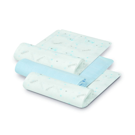 PACK 3 GASAS BAMBÚ 55X70 BEAR AZUL INTERBABY