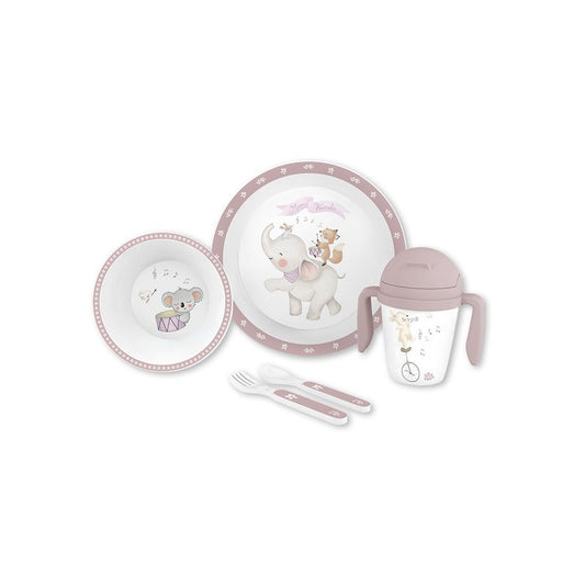 SET VAJILLA MUSIC ROSA 5 PCS INTERBABY