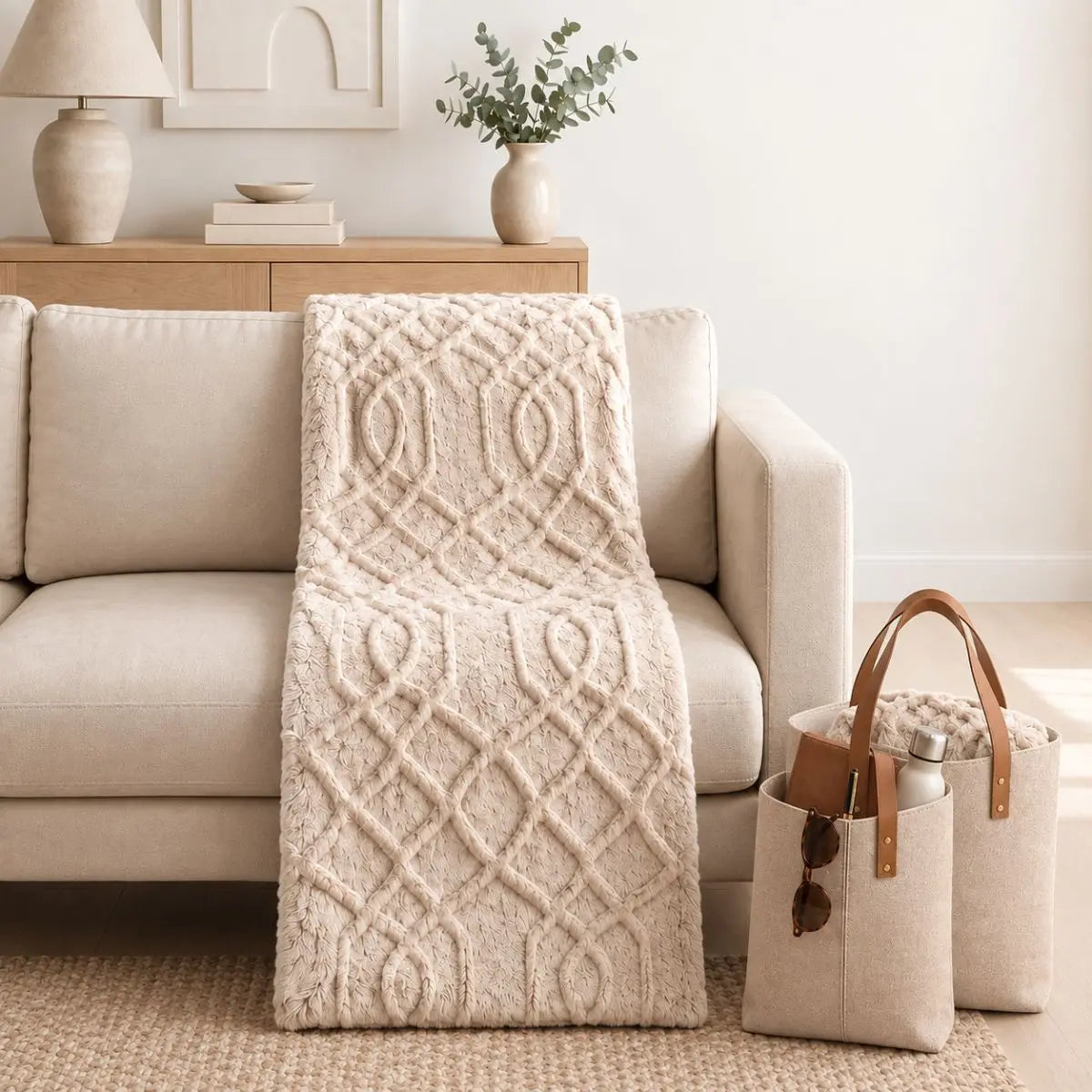 PLAID SHERPA STYLE BEIGE 130X160 DOLZ