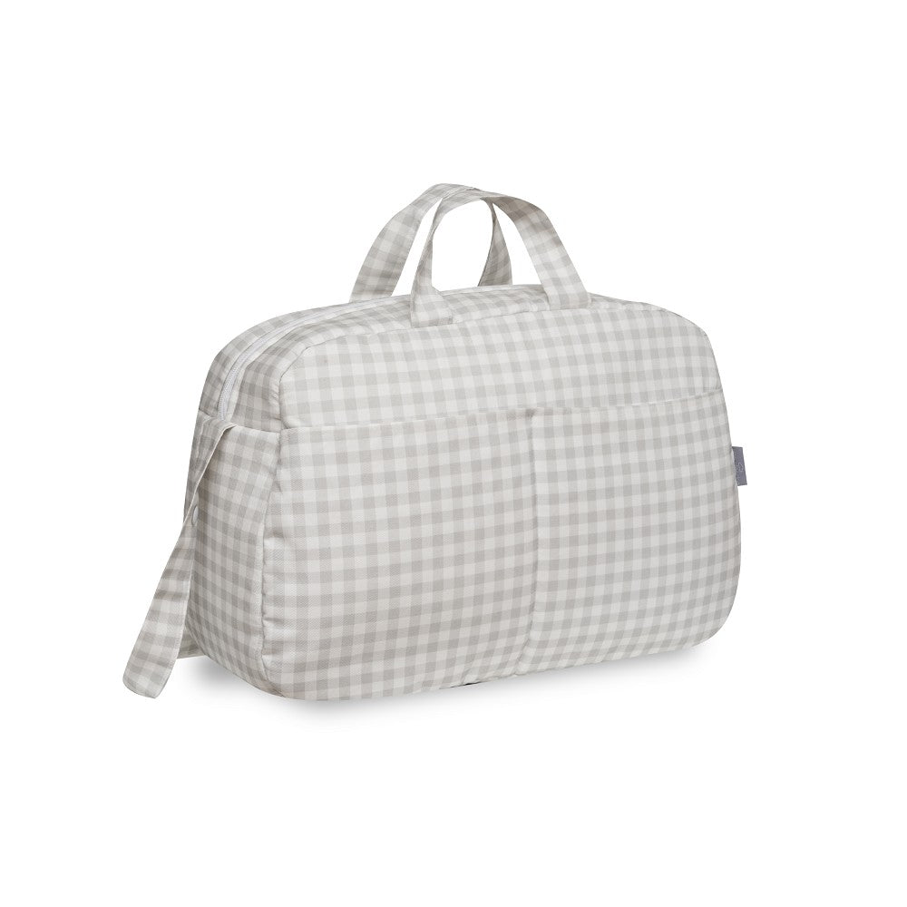 BOLSO MATERNAL VICHY GRIS DON ALGODÓN