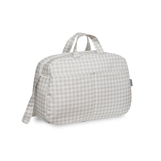 BOLSO MATERNAL VICHY GRIS DON ALGODÓN