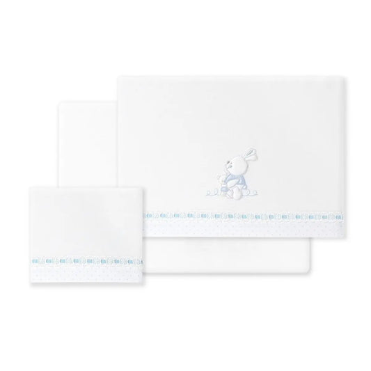 TRIPTICO TELA CONEJITOS ABRAZOS PASACINTA BCO/AZUL INTERBABY