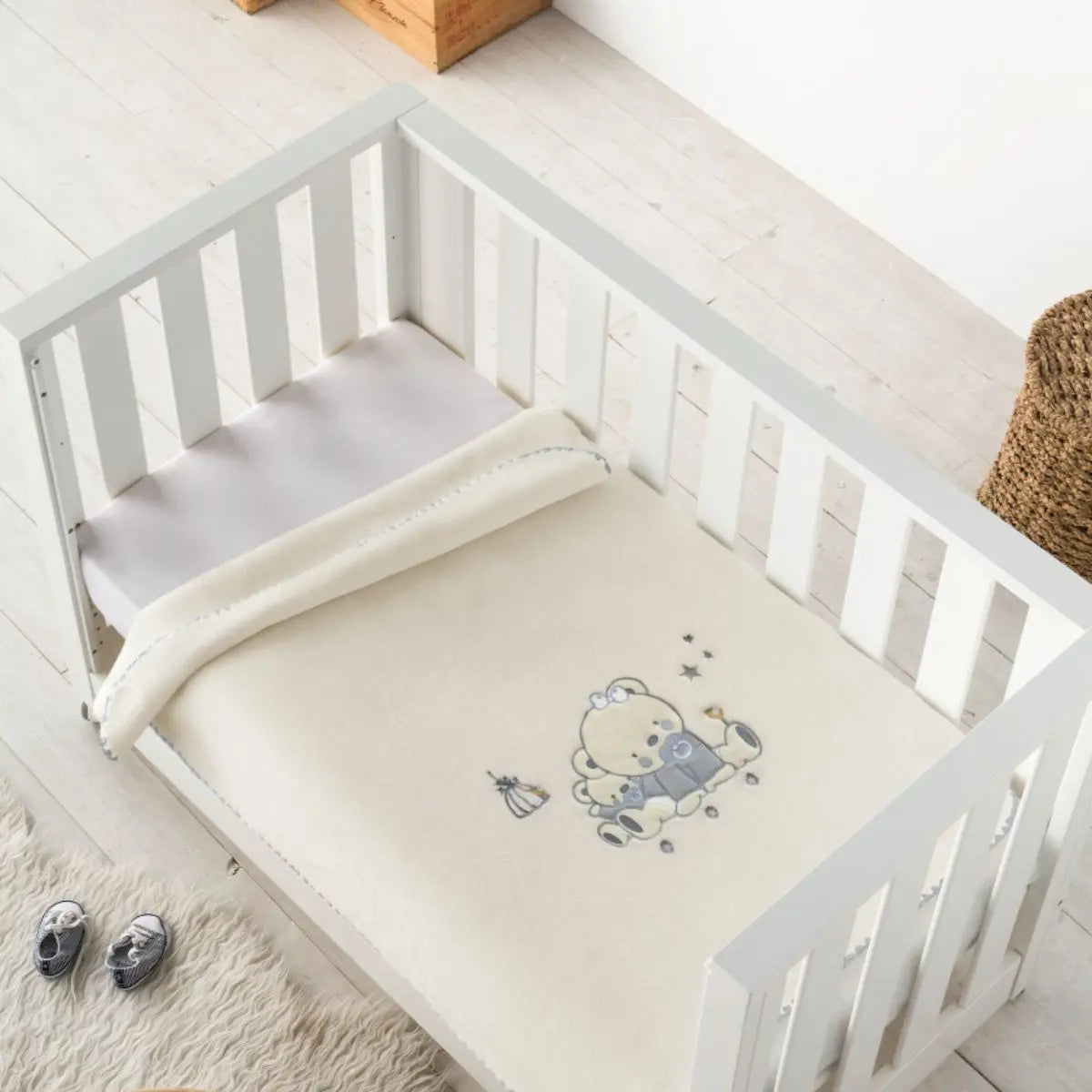 MANTA CUNA GOFRADA 6623 110X140 C/93 GRIS PIELSA