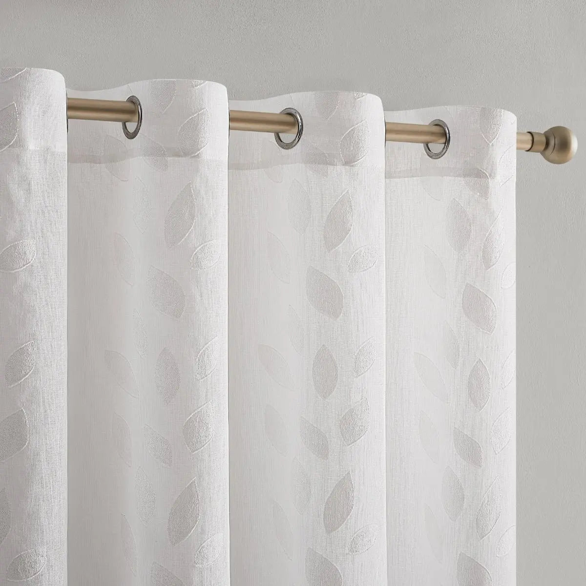 VISILLO JACQUARD HOJAS VD-5406 BLANCO 140X265 CAMALTEX
