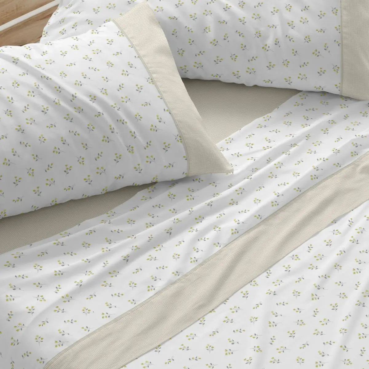 JUEGO DE SABANAS TELA 545 PISTACHO BURRITO BLANCO
