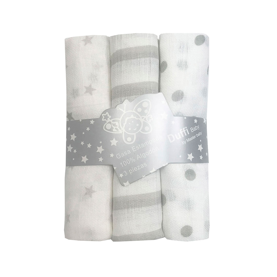MUSELINA ESTAMPADA ALGODON 702 PLATA DUFFI