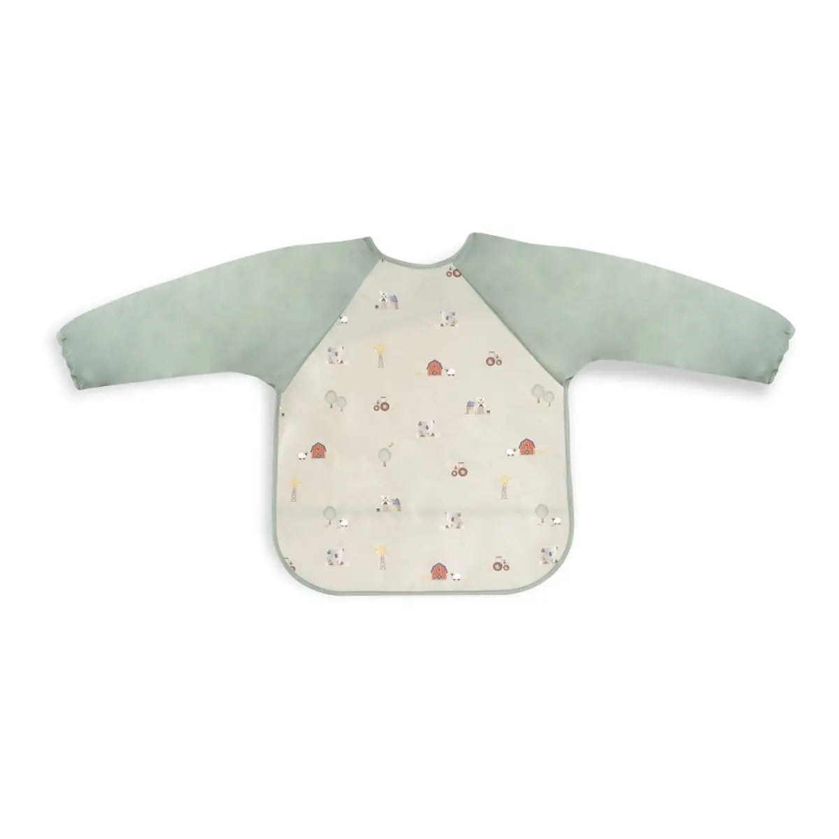 BABERO CON MANGAS ESTAMPADO GRANJA KOALA VERDE INTERBABY