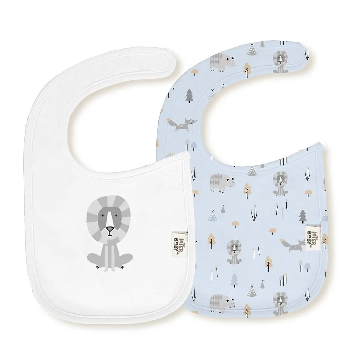 PACK 2 BABEROS 340 20X30 FOX BCO/AZUL INTERBABY