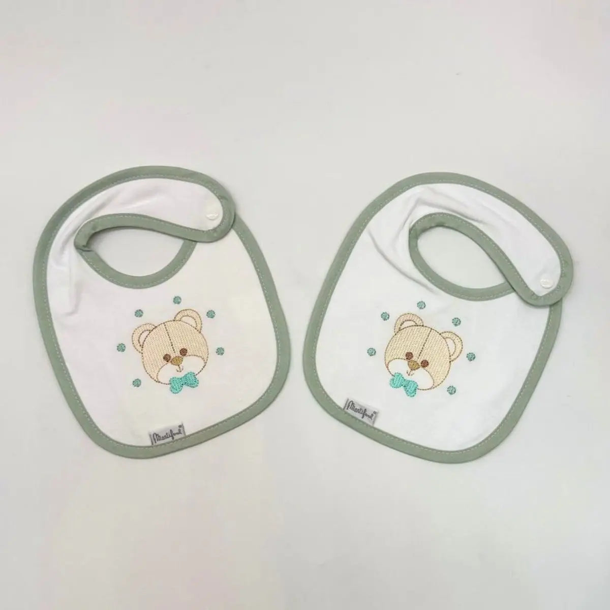 PACK 2 BABEROS PARA BORDAR BAB 34 FB01/2 BLANCO-VERDE MARTIFANEL