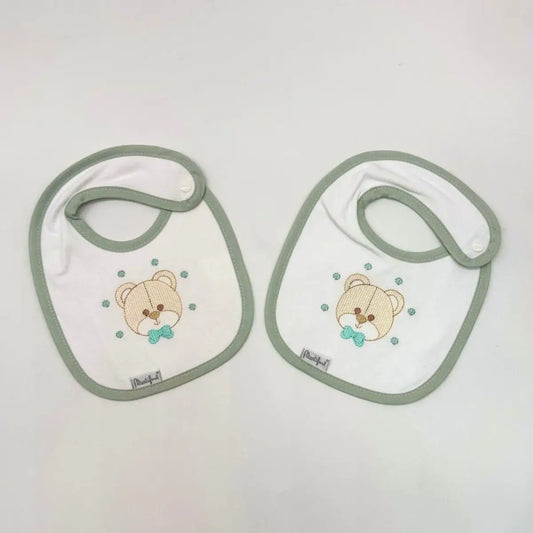 PACK 2 BABEROS PARA BORDAR BAB 34 FB01/2 BLANCO-VERDE MARTIFANEL