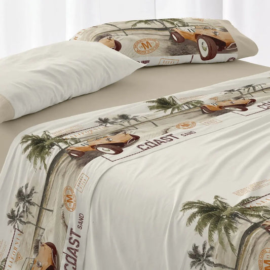 JUEGO DE SABANAS TELA 148 AMBAR BURRITO BLANCO