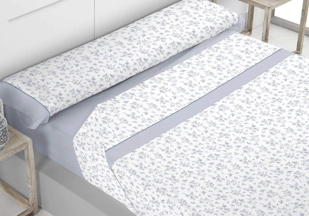 JUEGO DE SABANAS TELA SILVIA AZUL TROVADOR
