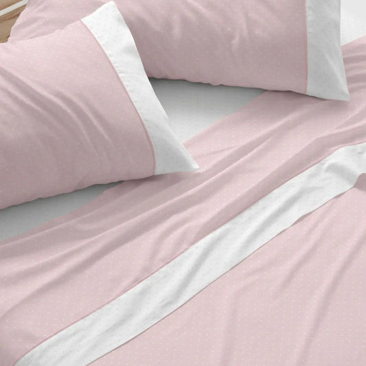 JUEGO DE SABANAS TELA 238 CORAL BURRITO BLANCO